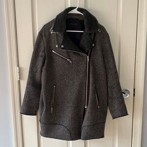 RAG & BONE 'Turner' Genuine Shearling & Leather Collar Coat - size S